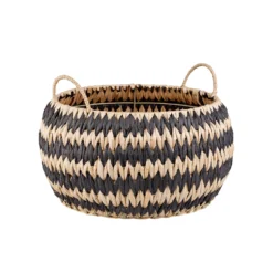 Black Round Flatweave Baskets - Set Of 3 7 Black Round Flatweave Baskets - Set Of 3 -Home Furniture 12829226 1544832981961198