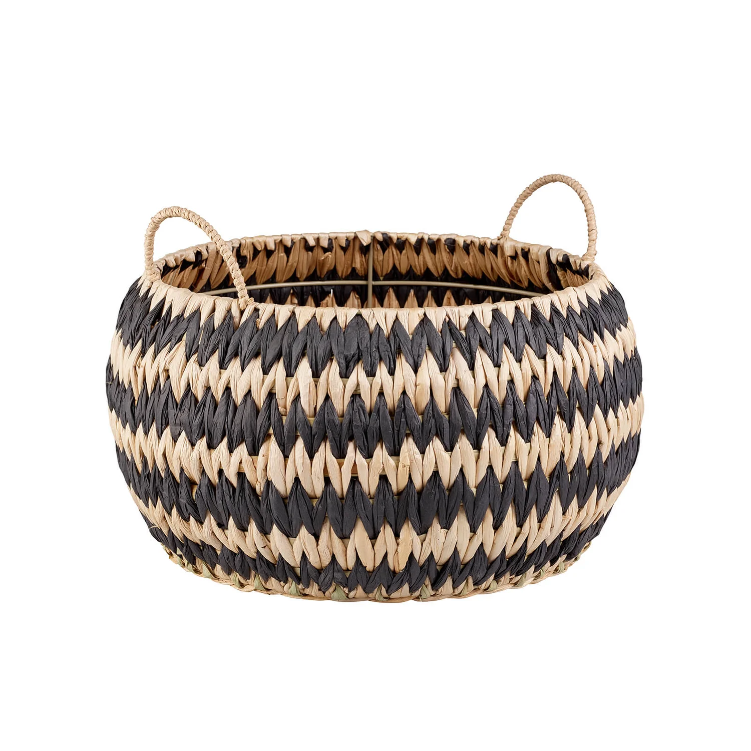 Black Round Flatweave Baskets - Set Of 3 5 Black Round Flatweave Baskets - Set Of 3 - Image 3