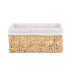 White & Natural Water Hyacinth Baskets - Set Of 3 -Home Furniture 12829228 1914832982484926