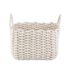 Rope Weave Basket - White -Home Furniture 12829234 5994832979283821