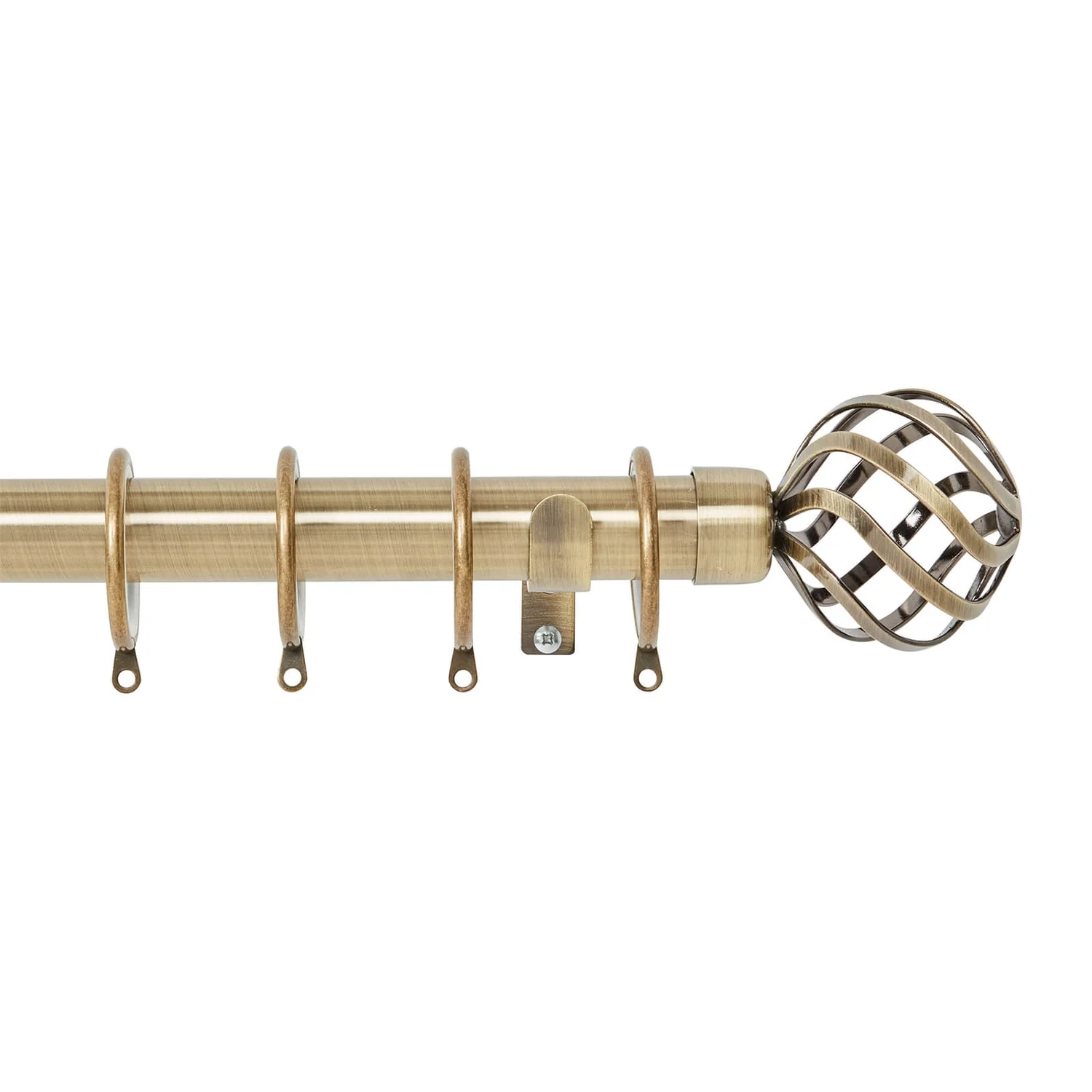 Harrison Drape Ball Cage Finial Curtain Pole - Antique Brass - 1.8m (28mm) 3 Harrison Drape Ball Cage Finial Curtain Pole - Antique Brass - 1.8m (28mm)