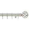 Harrison Drape Ball Cage Finial Curtain Pole - Satin Steel - 3m (28mm) -Home Furniture 12829421 1144831907266182