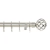 Harrison Drape Ball Cage Finial Curtain Pole - Satin Steel - 2.4m (28mm) 1 Harrison Drape Ball Cage Finial Curtain Pole - Satin Steel - 2.4m (28mm) -Home Furniture 12829422 1104831947067962