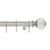 Harrison Drape Decorative Flower Finial Curtain Pole - Satin Steel - 1.8m (28mm) -Home Furniture 12829427 1264831907677257