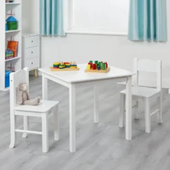 None Wooden Table And Chair Set - White -Home Furniture 12834469 1034833169011792