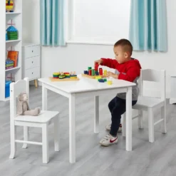 None Wooden Table And Chair Set - White -Home Furniture 12834469 1914833169070025