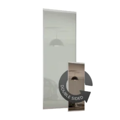 Duo Sliding Wardrobe Door Bronze Mirror /Arctic White Glass With Aluminium Frame (W)610mm