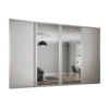 Shaker 4 Door Sliding Wardrobe Kit White Panel / Mirror With White Frame (W)3506 X (H)2260mm -Home Furniture 12835181 1594831944186396