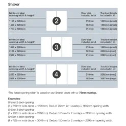 Shaker 4 Door Sliding Wardrobe Kit White Panel / Mirror With White Frame (W)3506 X (H)2260mm -Home Furniture 12835181 3784987631858019