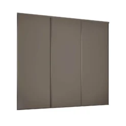Classic 3 Door Sliding Wardrobe Kit Stone Grey Panel (W)2216 X (H)2260mm