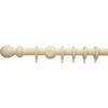 Cream Wooden Curtain Pole & Ball Finial - 1.2m -Home Furniture 12836281 1184831910185887