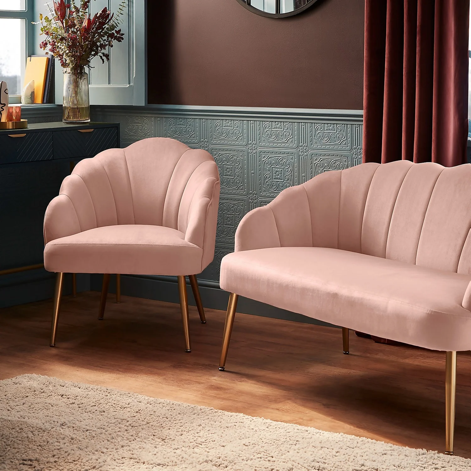 Sophia Scallop Occasional Chair - Blush 4 Sophia Scallop Occasional Chair - Blush - Image 2