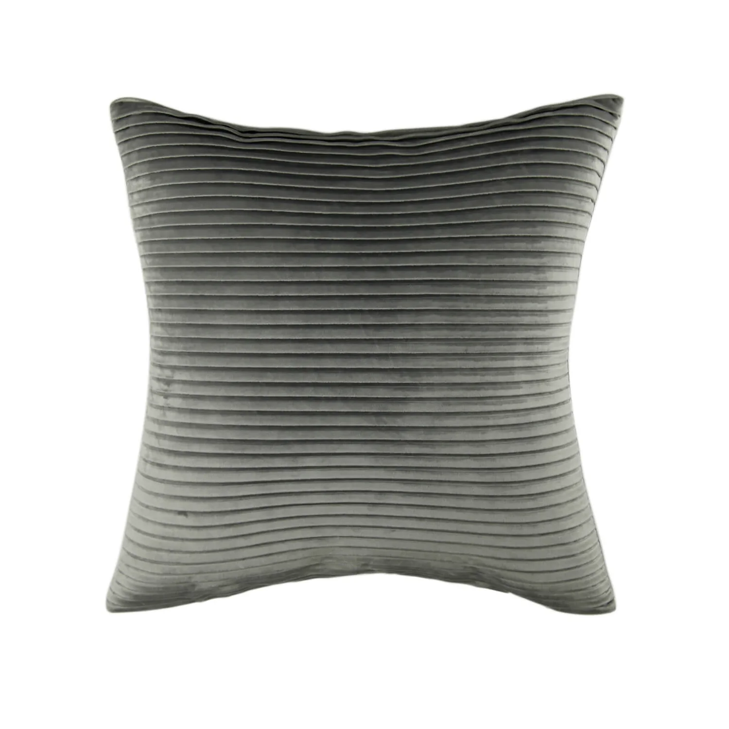 None Folded Velvet Cushion - Grey 3 None Folded Velvet Cushion - Grey