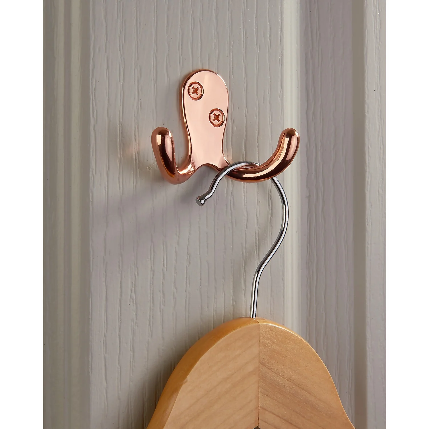 Basic Double Robe Hook - Polished Copper 4 Basic Double Robe Hook - Polished Copper - Image 2