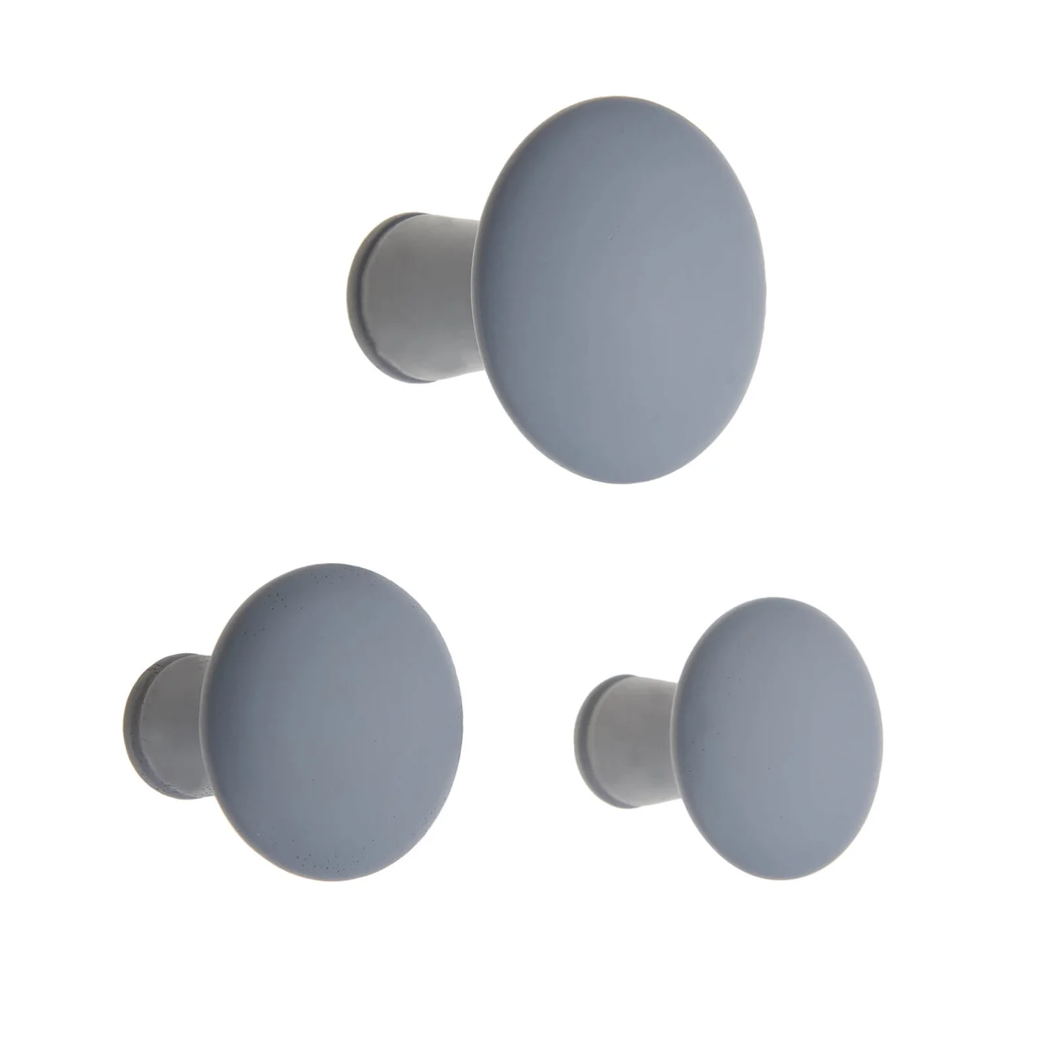 Wood Dots Hook Set - Grey 3 Wood Dots Hook Set - Grey