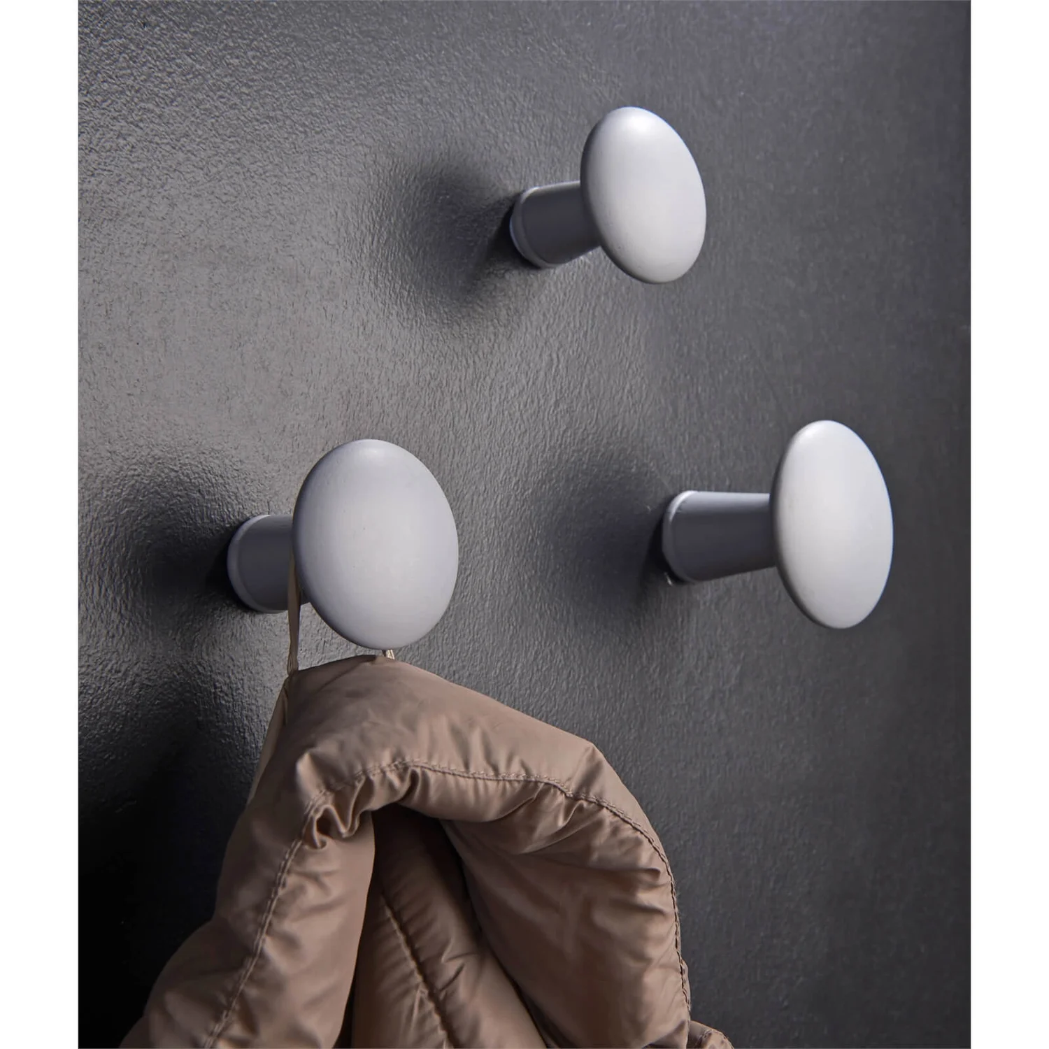 Wood Dots Hook Set - Grey 5 Wood Dots Hook Set - Grey - Image 3