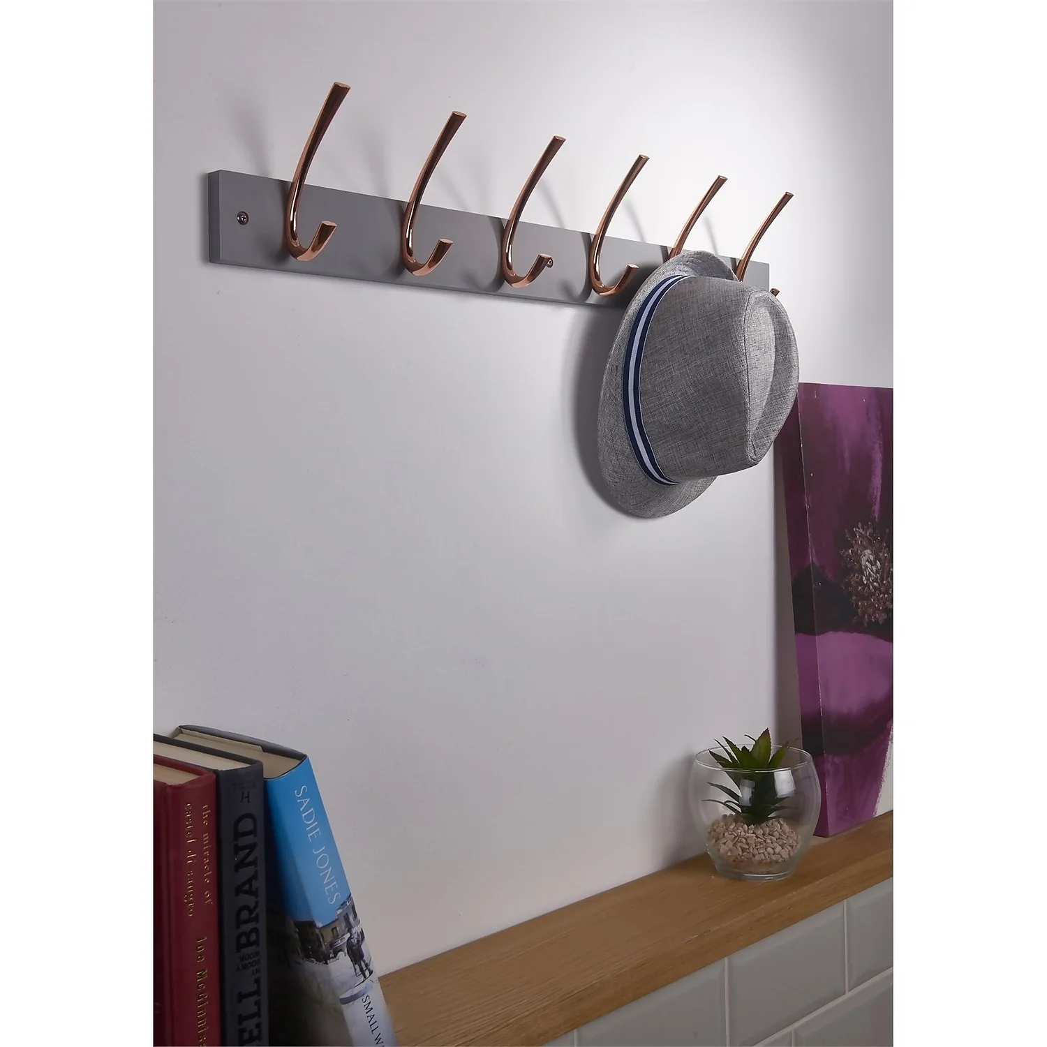 6 Large Rib Copper Hook On Slate Grey Bloc Board 4 6 Large Rib Copper Hook On Slate Grey Bloc Board - Image 2