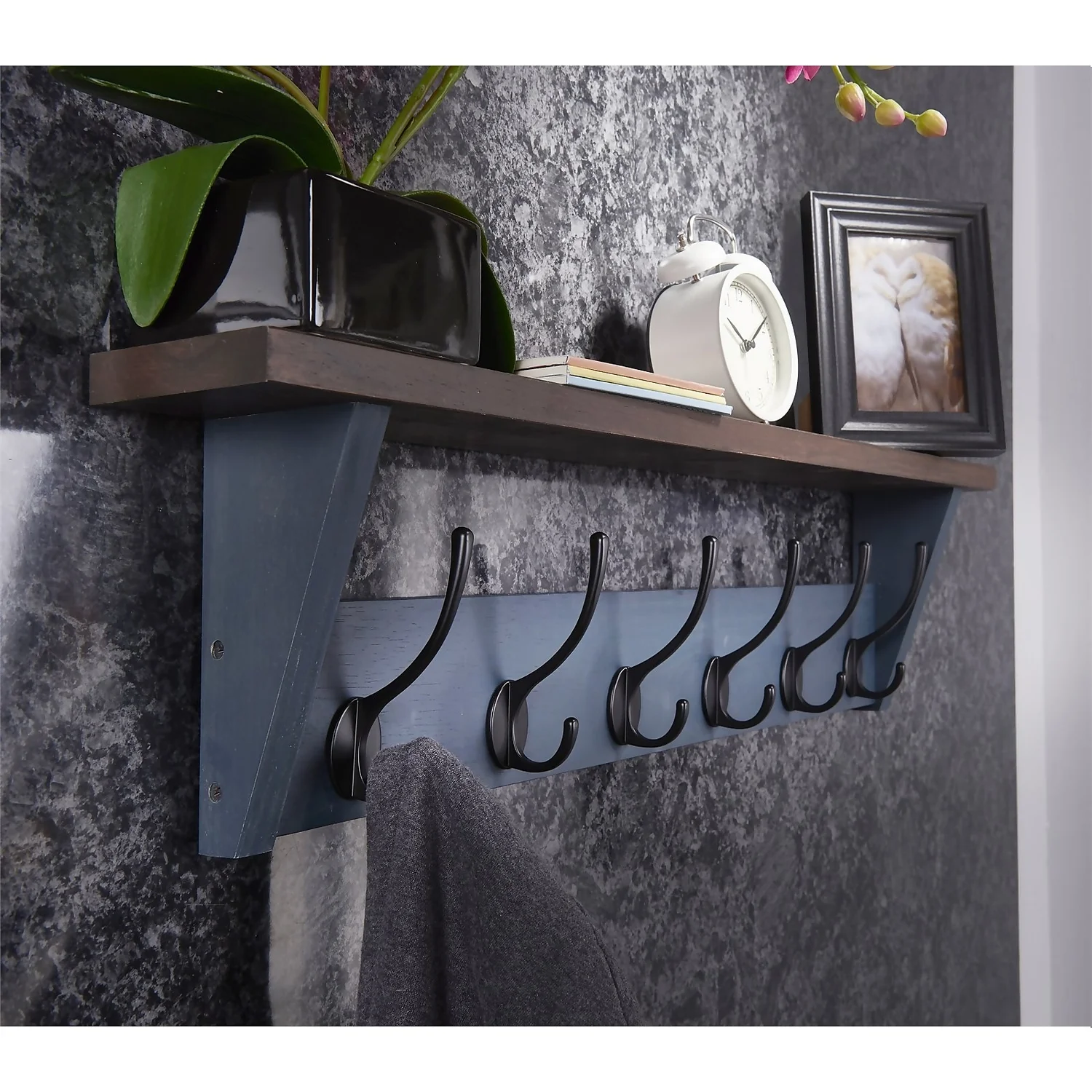 6 Black Victorian Hook On Grey Shelf Combo 4 6 Black Victorian Hook On Grey Shelf Combo - Image 2