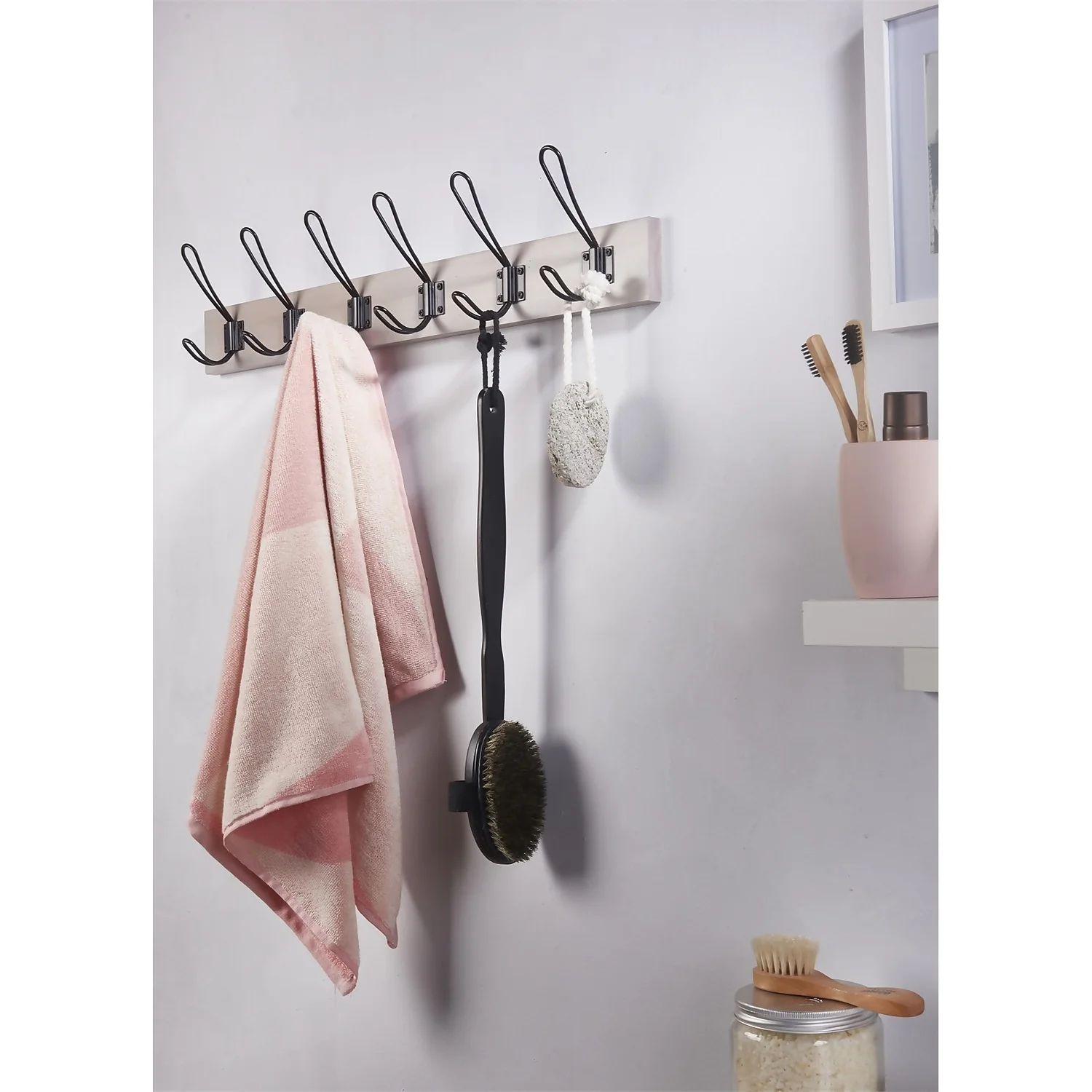 6 Black Wire Hook On Light Grey Ash Board 4 6 Black Wire Hook On Light Grey Ash Board - Image 2