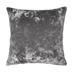 None Large Crushed Velvet Cushion - Grey - 58x58cm