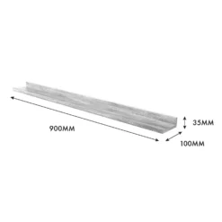 Flexi Storage Decorative Shelving Photo Shelf Grey Oak 900x35x100mm -Home Furniture 12878517 1274976461911000