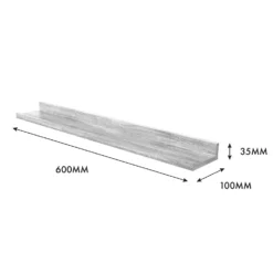 Flexi Storage Decorative Shelving Photo Shelf Grey Oak 600x35x100mm -Home Furniture 12878519 1174976461964811