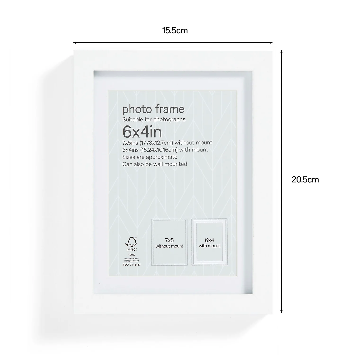 Box Photo Frame - 6x4" - White 4 Box Photo Frame - 6x4" - White - Image 2