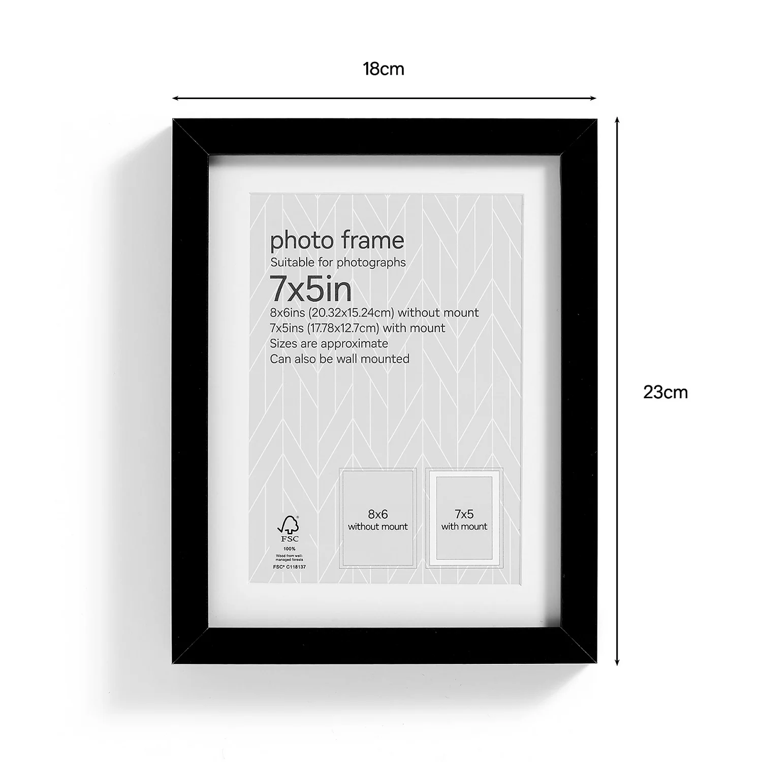 Box Photo Frame - 7x5" - Black 4 Box Photo Frame - 7x5" - Black - Image 2