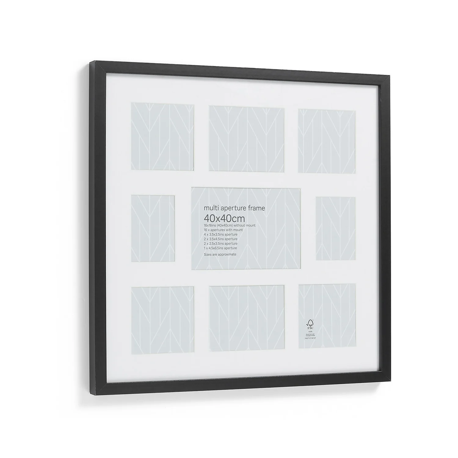 Box Photo Frame Multi Aperture - 40x40cm - Black 3 Box Photo Frame Multi Aperture - 40x40cm - Black