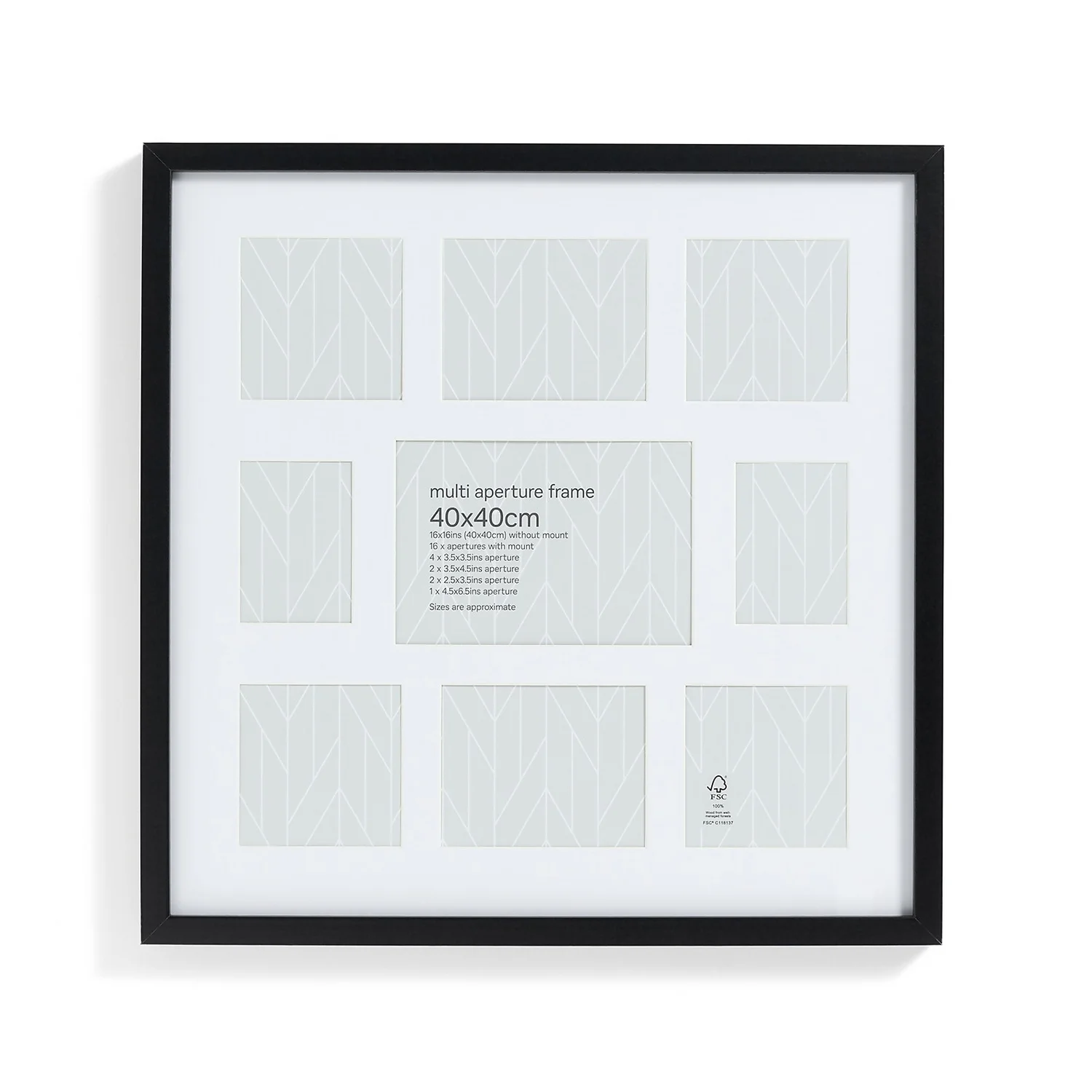 Box Photo Frame Multi Aperture - 40x40cm - Black 5 Box Photo Frame Multi Aperture - 40x40cm - Black - Image 3