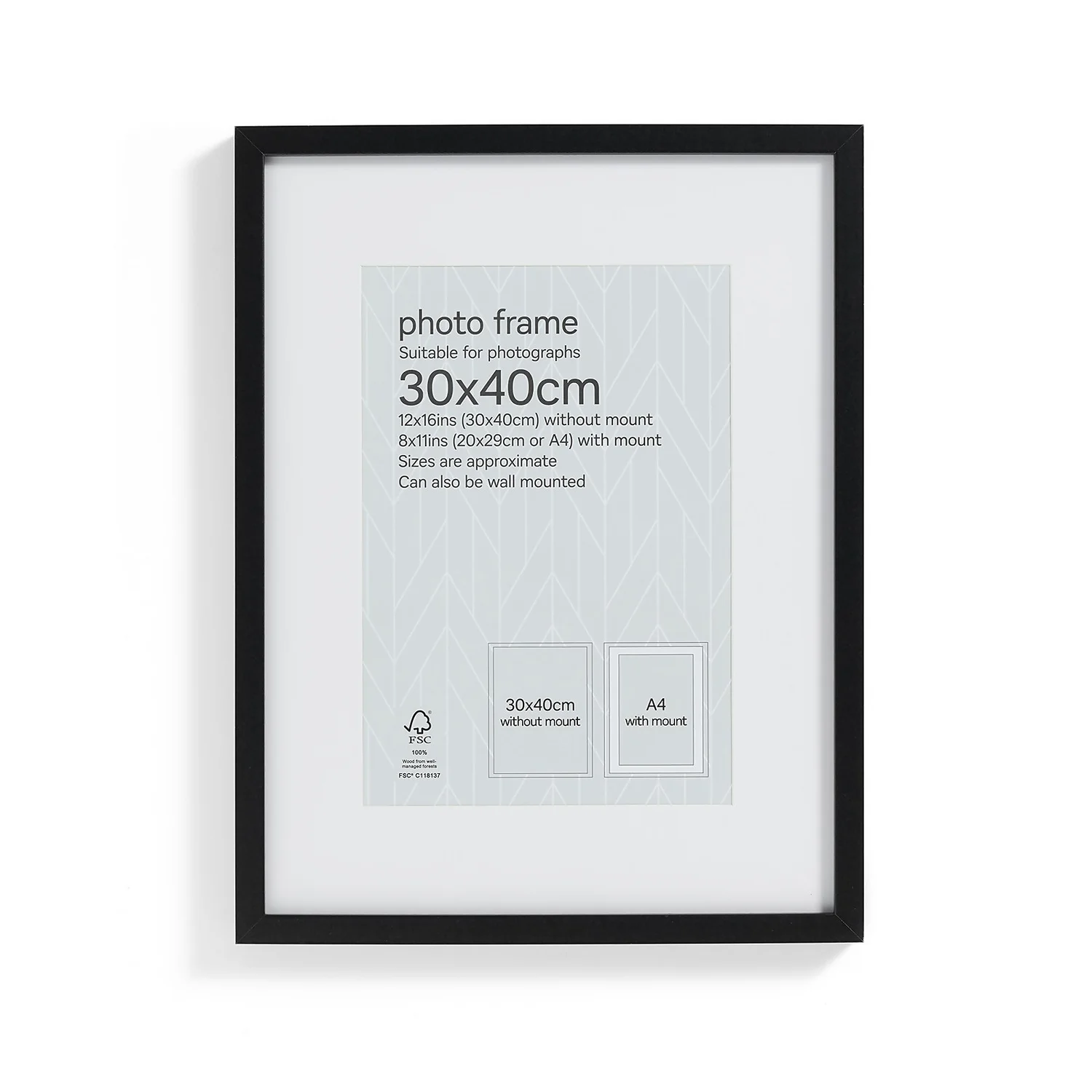 Box Photo Frame - 30x40cm - Black 6 Box Photo Frame - 30x40cm - Black - Image 4