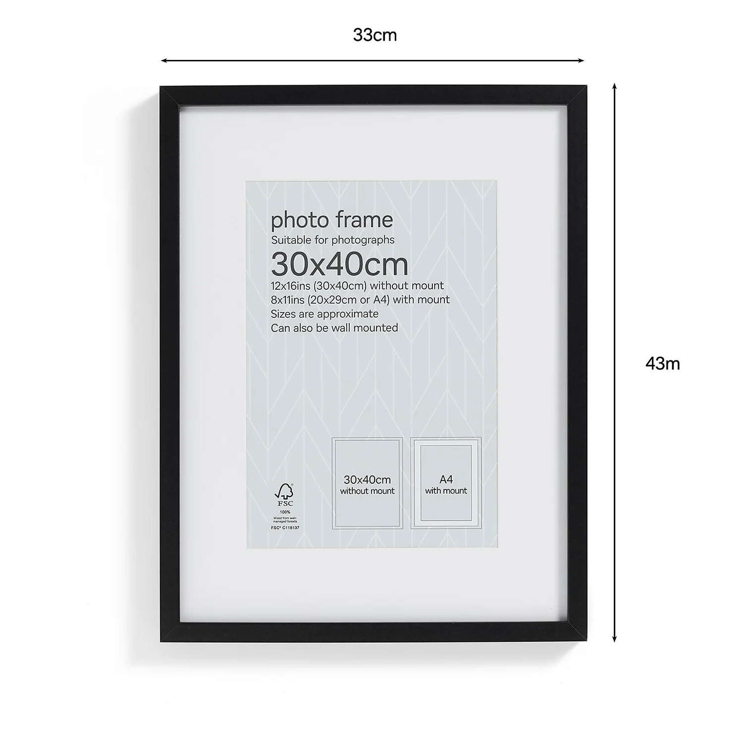 Box Photo Frame - 30x40cm - Black 4 Box Photo Frame - 30x40cm - Black - Image 2