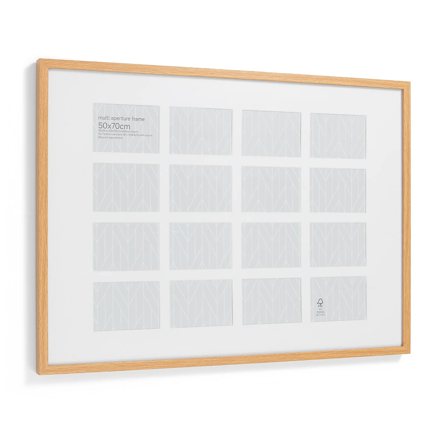 Box Photo Frame Multi Aperture - 50x70cm - Oak 3 Box Photo Frame Multi Aperture - 50x70cm - Oak