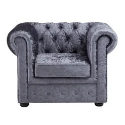 Chesterfield Crushed Velvet Armchair - Petrol Blue -Home Furniture 12882324 1044843612903908