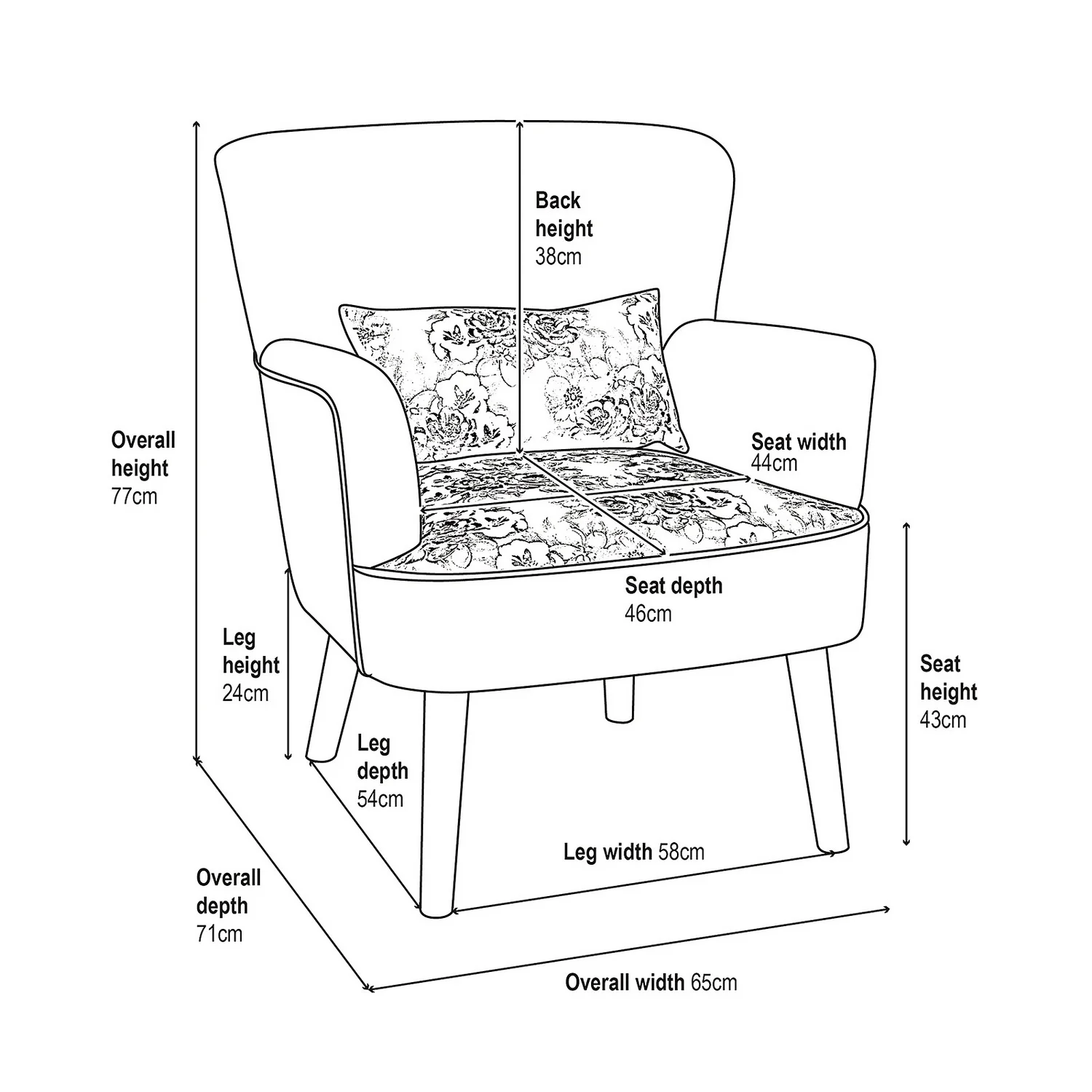 Flora Print Seat Armchair 10 Flora Print Seat Armchair - Image 8