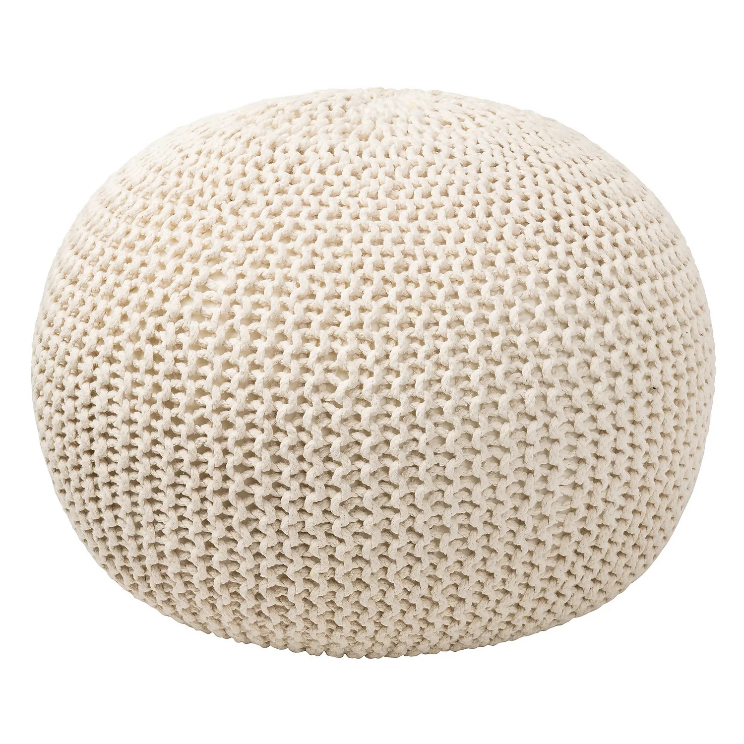Charles Chunky Knit Pouffe - Cream 3 Charles Chunky Knit Pouffe - Cream