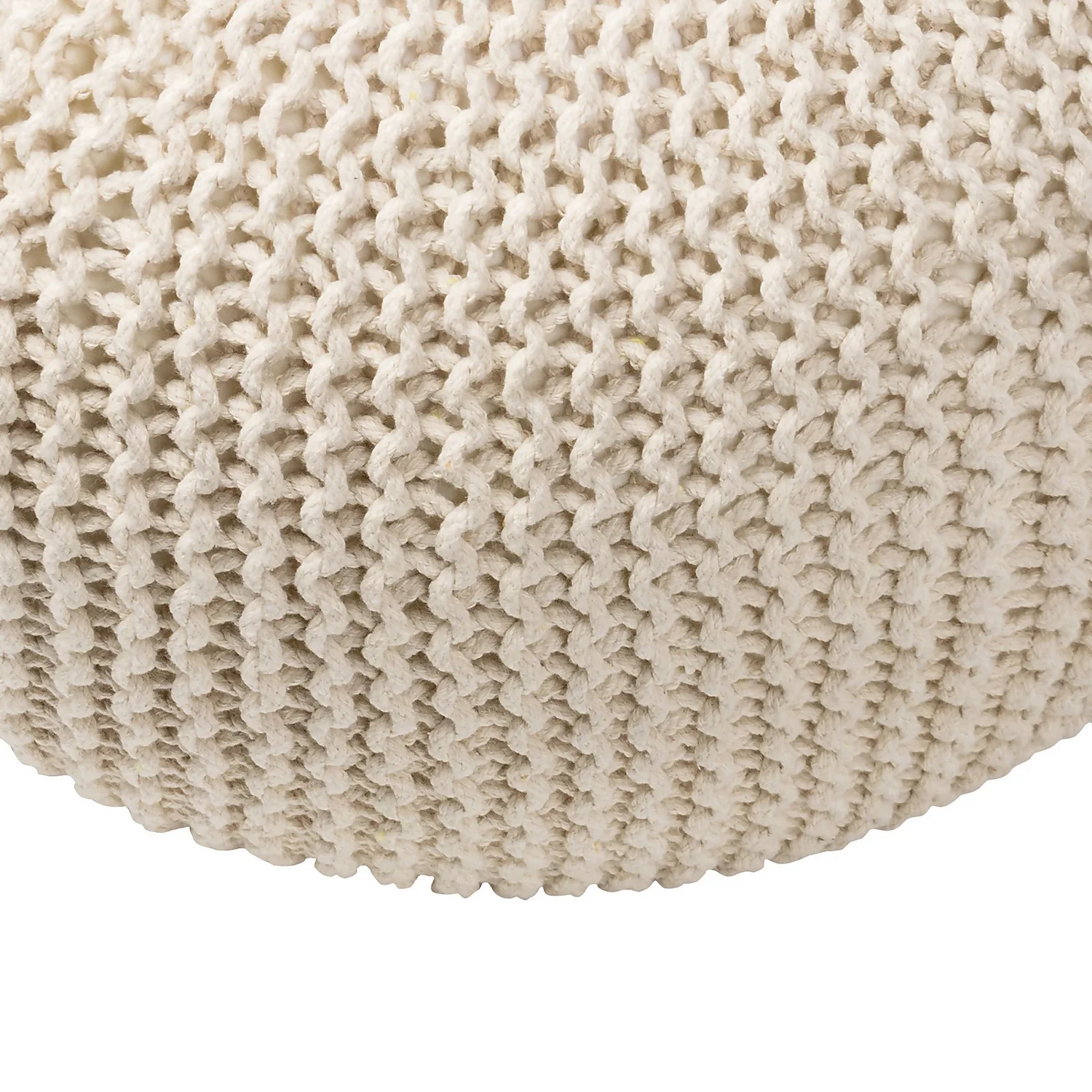 Charles Chunky Knit Pouffe - Cream 7 Charles Chunky Knit Pouffe - Cream - Image 5