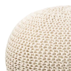Charles Chunky Knit Pouffe - Cream 10 Charles Chunky Knit Pouffe - Cream -Home Furniture 12882880 9484898261778141