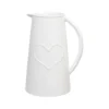 Ceramic Jug With Embossed Heart - White -Home Furniture 12886083 9254843705762119