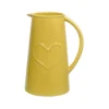 Ceramic Jug With Embossed Heart - Ochre -Home Furniture 12886085 1234843705822041