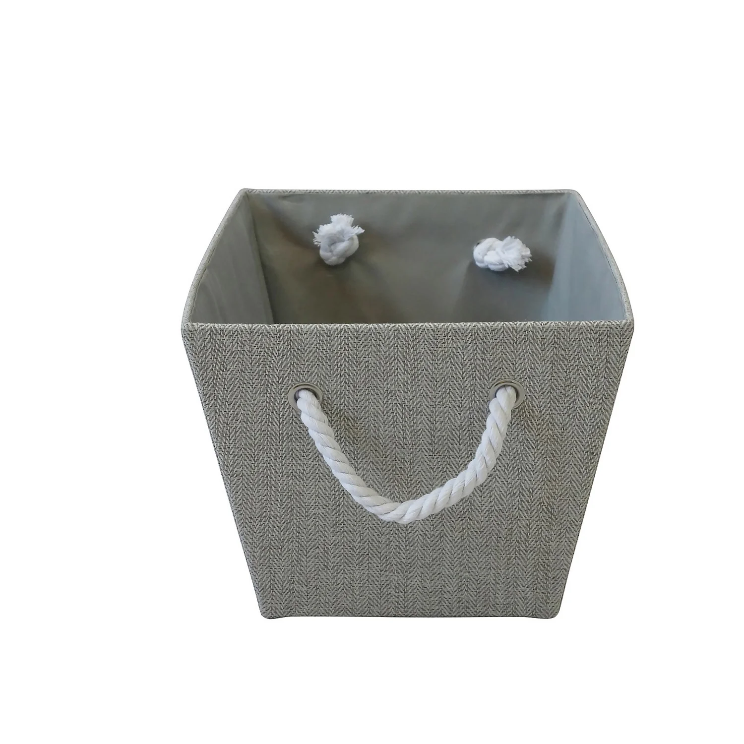 Neutral Herringbone Medium Storage Basket 5 Neutral Herringbone Medium Storage Basket - Image 3