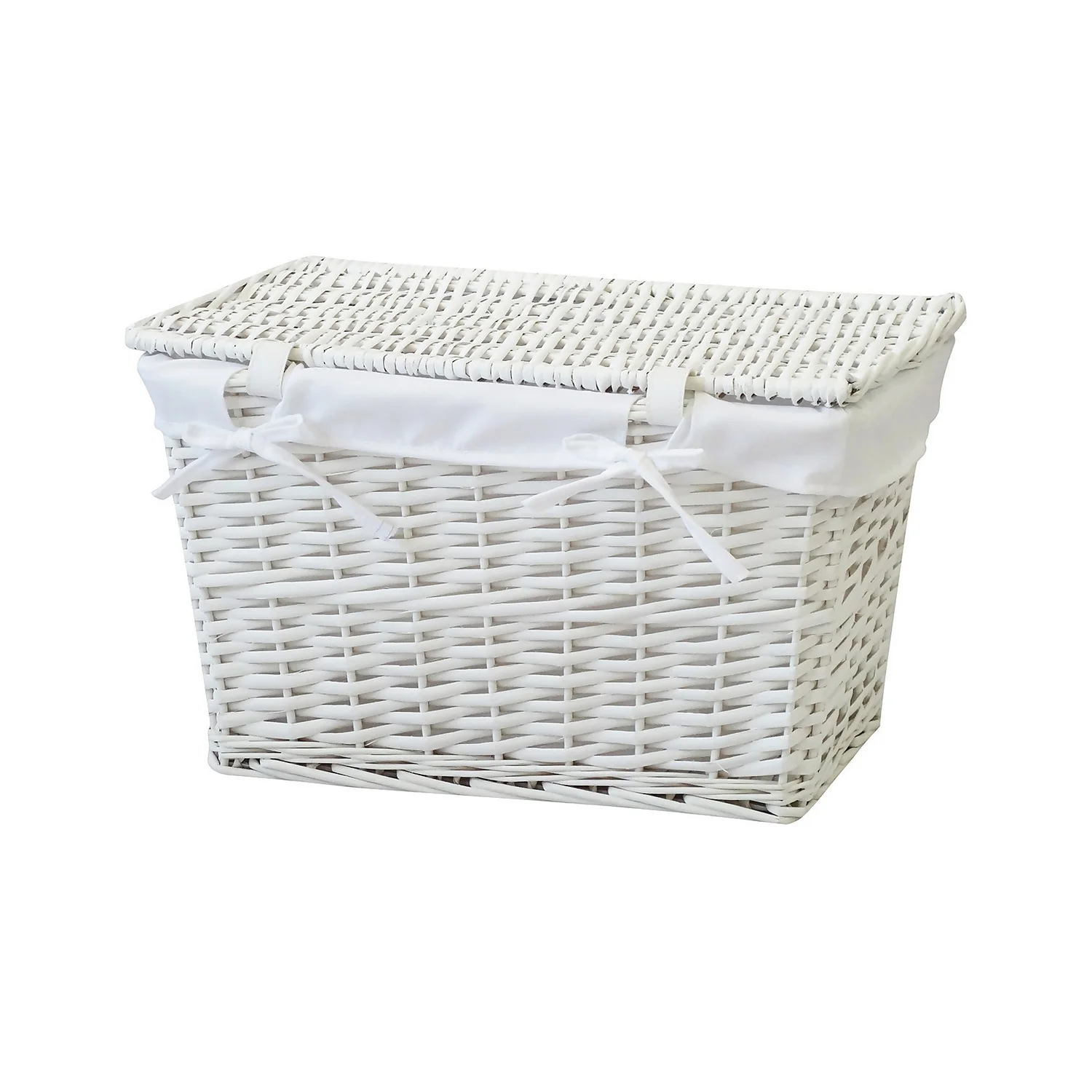 White Willow Lined Medium Storage Basket 4 White Willow Lined Medium Storage Basket - Image 2