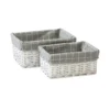 Set Of 2 White Willow Lined Baskets -Home Furniture 12886609 1534857031704348