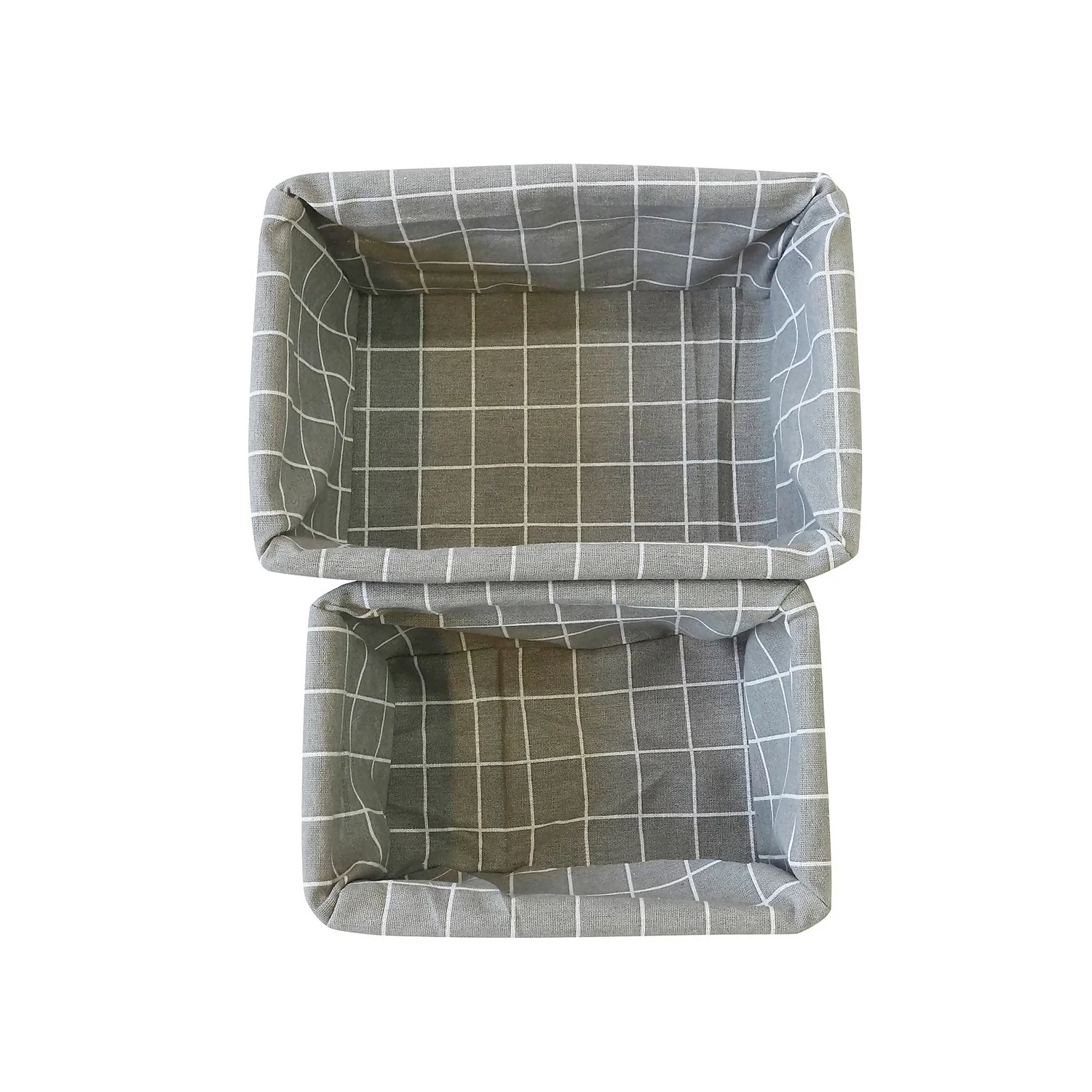 Set Of 2 Grey Willow Lined Baskets 5 Set Of 2 Grey Willow Lined Baskets - Image 3