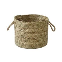 Natural Rush Basket With Rope Handles