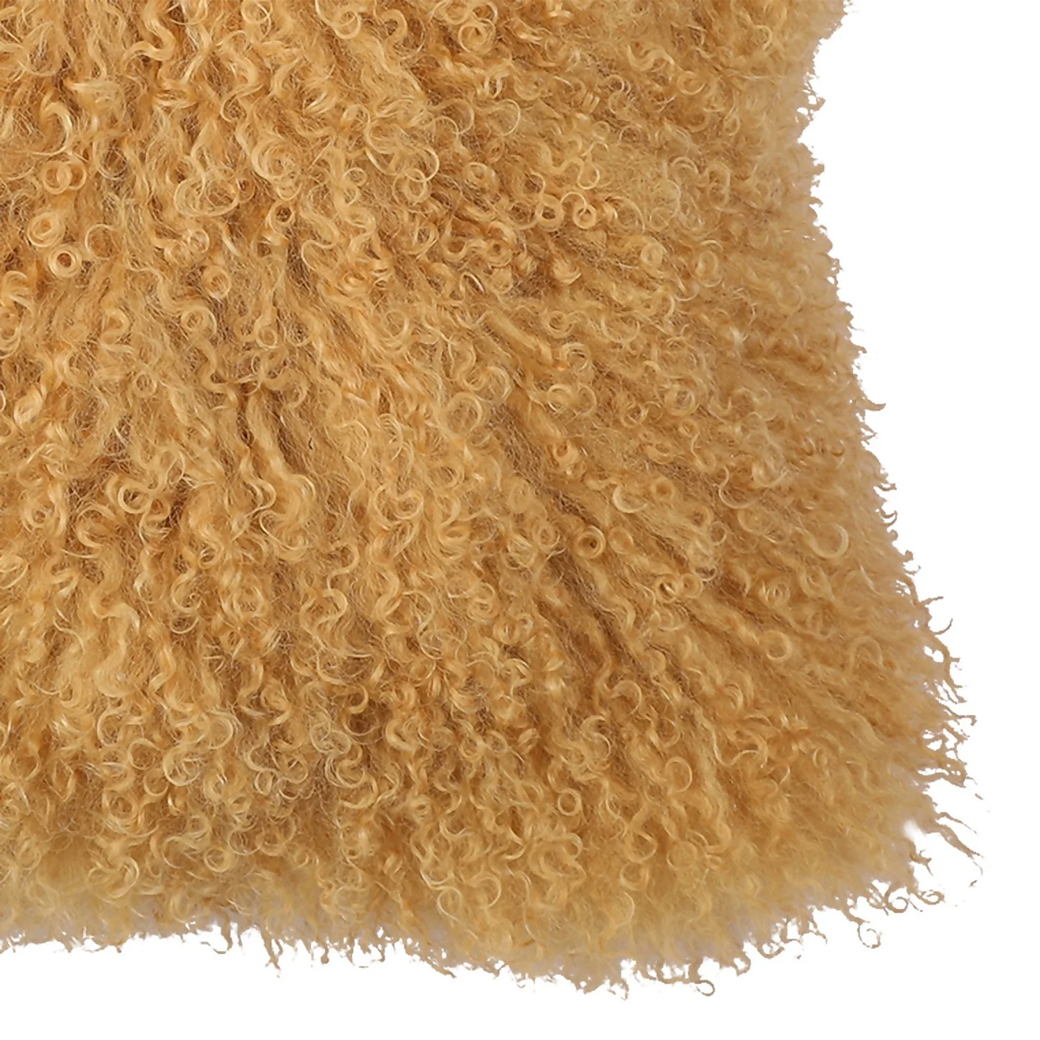 House Beautiful Real Mongolian Wool Cushion - Mustard - 38x38cm 4 House Beautiful Real Mongolian Wool Cushion - Mustard - 38x38cm - Image 2