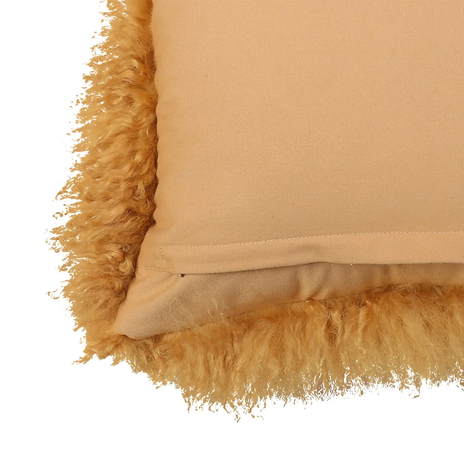 House Beautiful Real Mongolian Wool Cushion - Mustard - 38x38cm 6 House Beautiful Real Mongolian Wool Cushion - Mustard - 38x38cm - Image 4