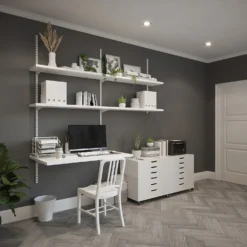 Anti-bacterial Twin Slot Shelving Kit - 1600mm White Twinslot And 320mm Brackets - White 8 Anti-bacterial Twin Slot Shelving Kit - 1600mm White Twinslot And 320mm Brackets - White -Home Furniture 12889033 9294849582668213