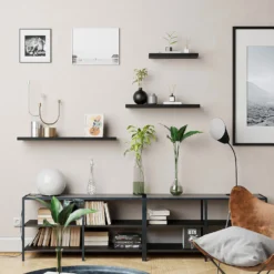 Flexi Storage Decorative Shelving Floating Shelf Black Oak 600x38x240mm 9 Flexi Storage Decorative Shelving Floating Shelf Black Oak 600x38x240mm -Home Furniture 12889893 7684885494809133