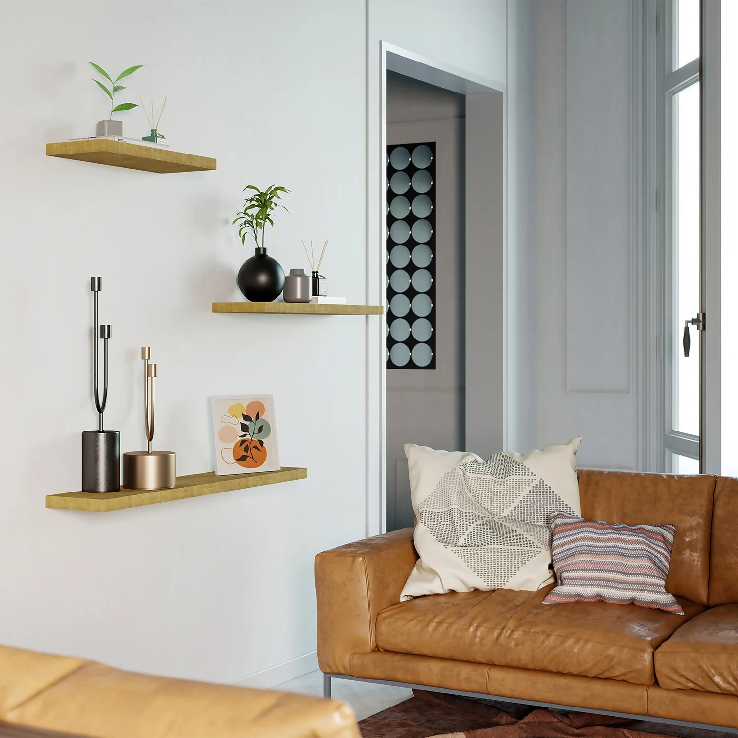 Flexi Storage Decorative Shelving Floating Shelf Mango Oak 600x38x240mm 4 Flexi Storage Decorative Shelving Floating Shelf Mango Oak 600x38x240mm - Image 2